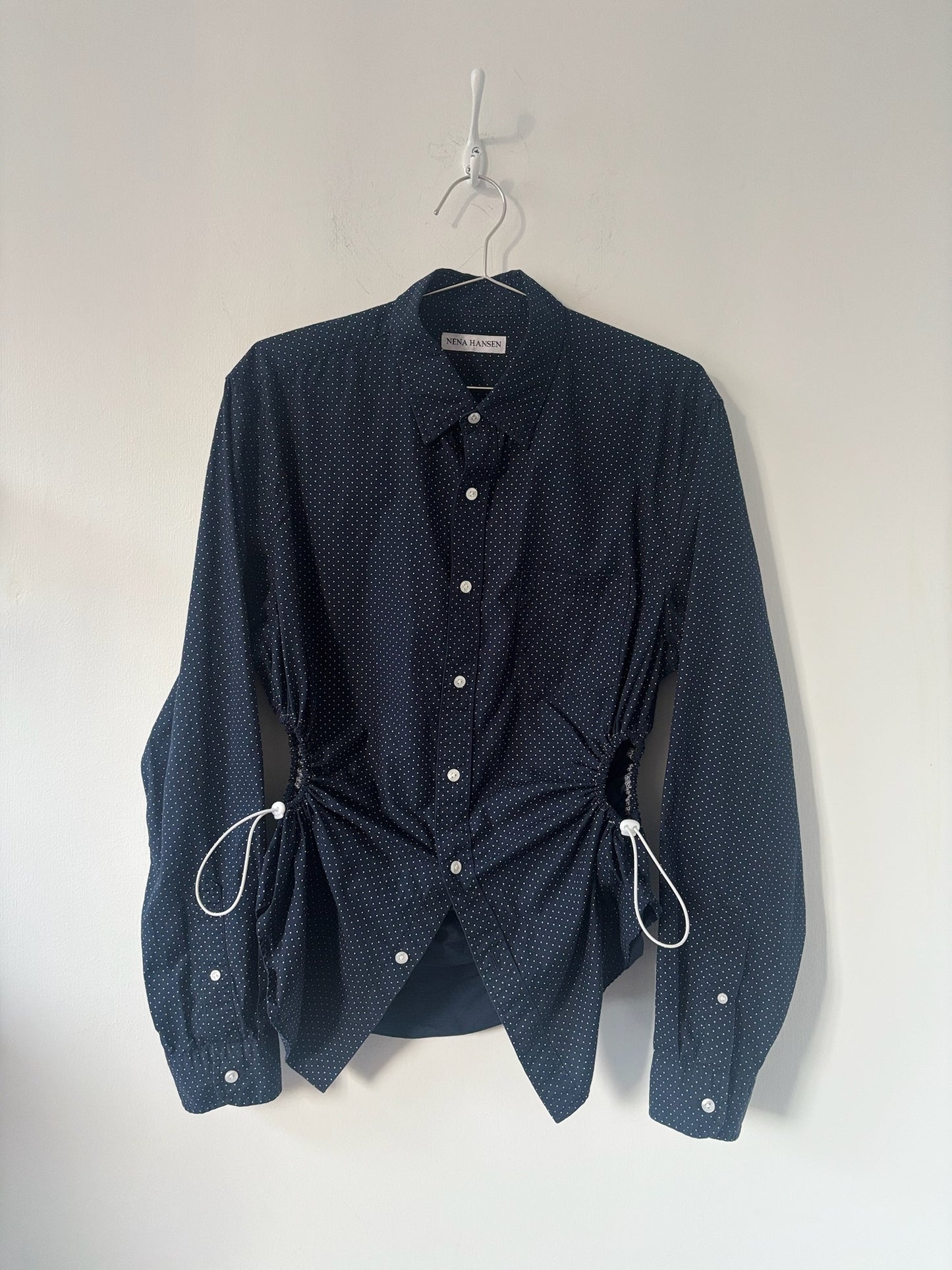 M/L Nena Hansen Bungee Shirt - Navy Dot