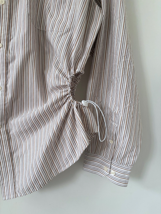 XL/XXL Nena Hansen Bungee Shirt - Cream Brown Stripe