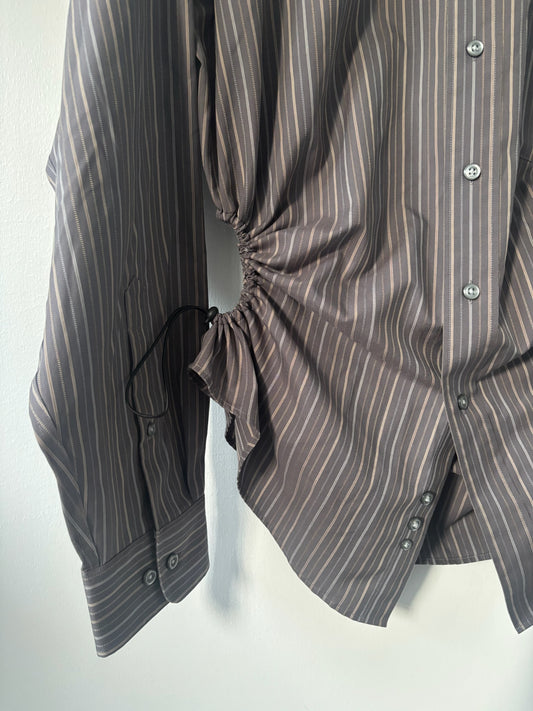 L Nena Hansen Bungee Shirt - Mixed Grey Stripe