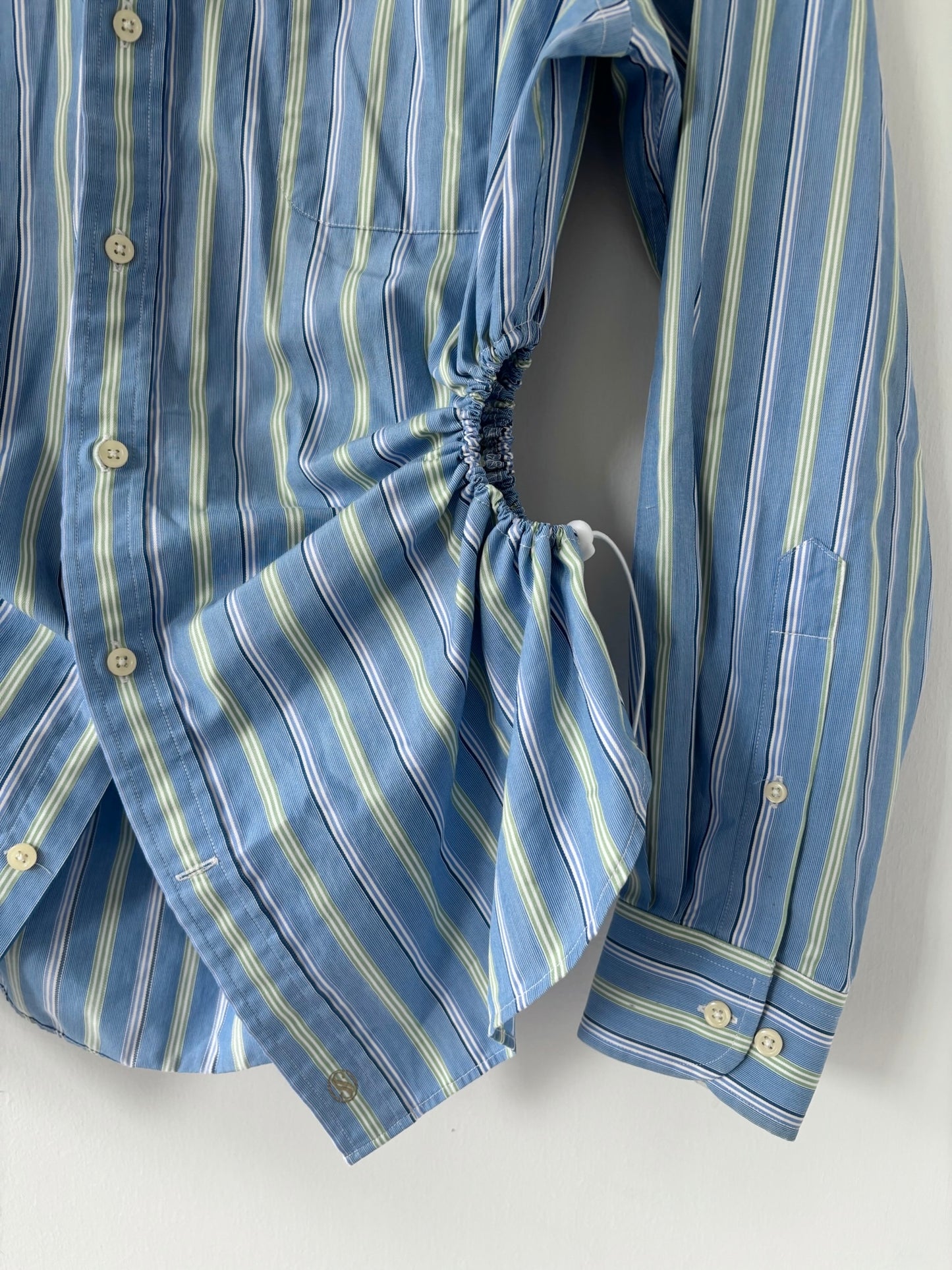 M/L Nena Hansen Bungee Shirt - Blue Green Stripe