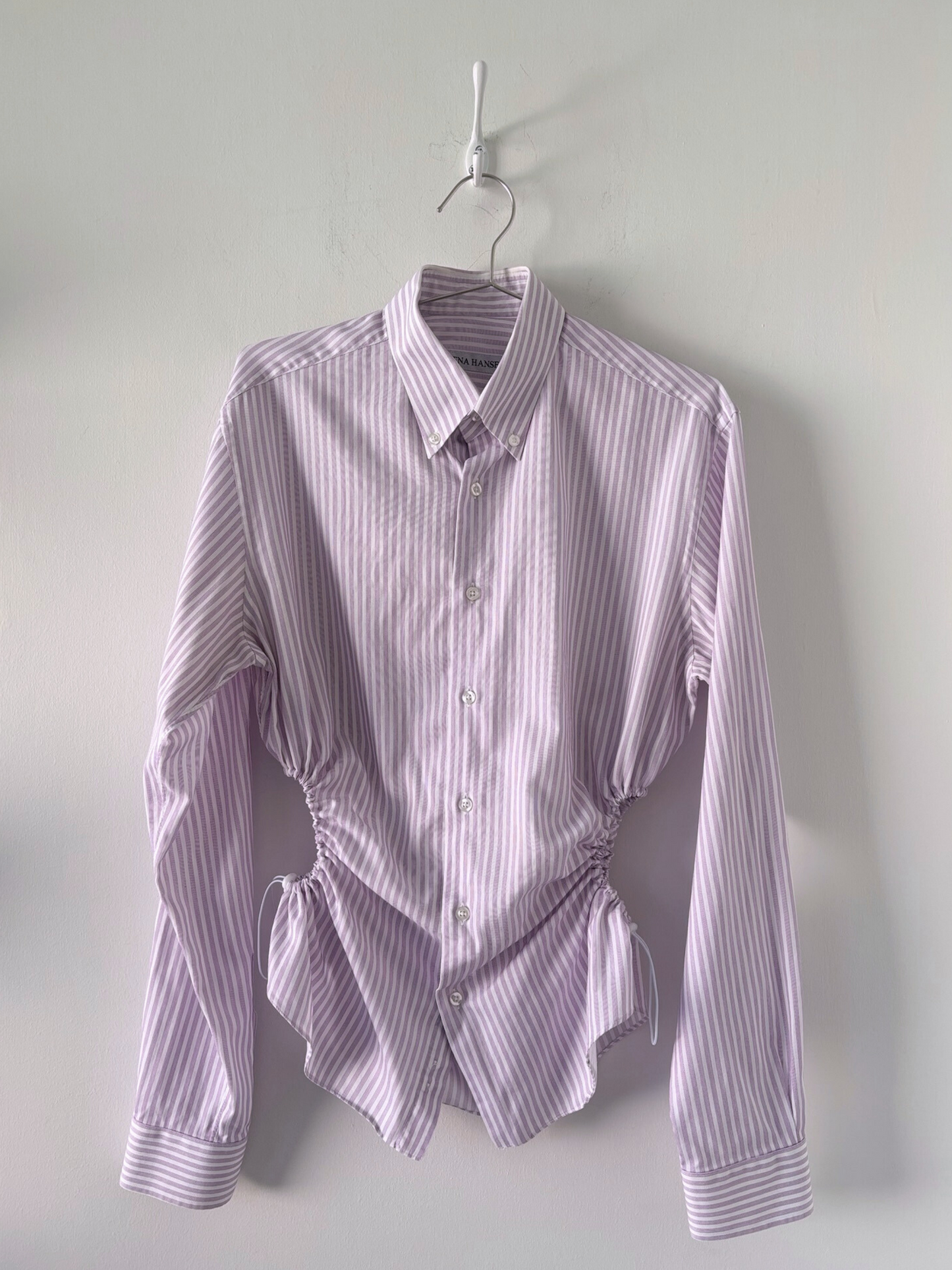 M Nena Hansen Bungee Shirt - Light Purple White Pin Stripe