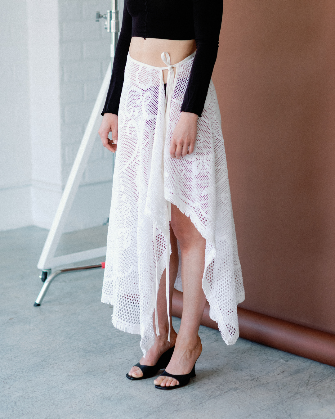 XS-M Nena Hansen Wrap Skirt - Dafodil Filet Lace