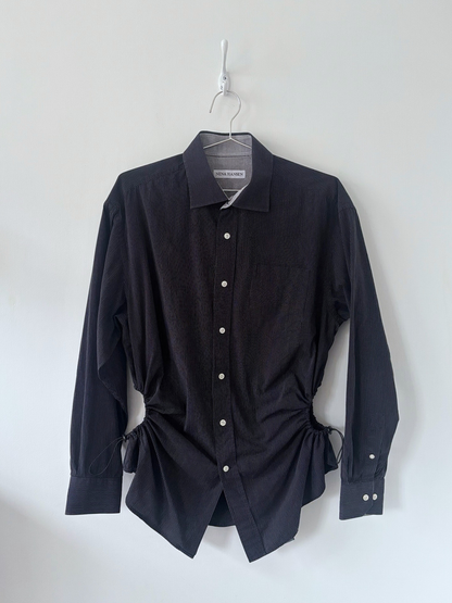 L Nena Hansen Bungee Shirt - Black Pinstripe