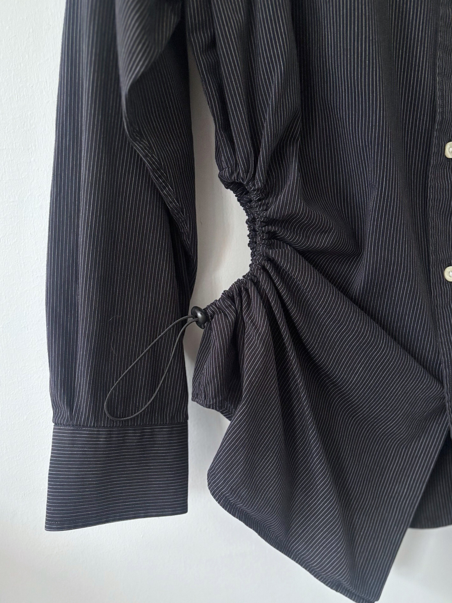 L Nena Hansen Bungee Shirt - Black Pinstripe