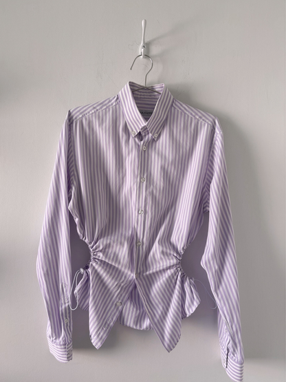 S/M Nena Hansen Bungee Shirt - Pale Purple White Stripe
