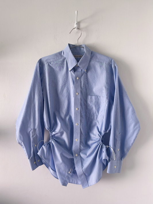 L Nena Hansen Bungee Shirt - Light Blue Pin Stripe