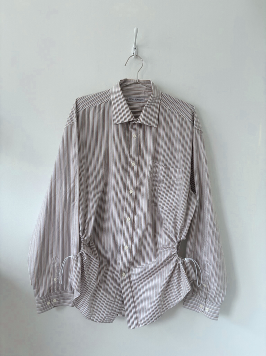 XL/XXL Nena Hansen Bungee Shirt - Cream Brown Stripe