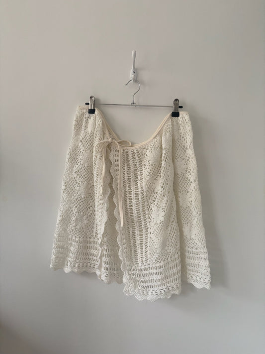 L-1X Nena Hansen Wrap Skirt - Floral Crochet Lace