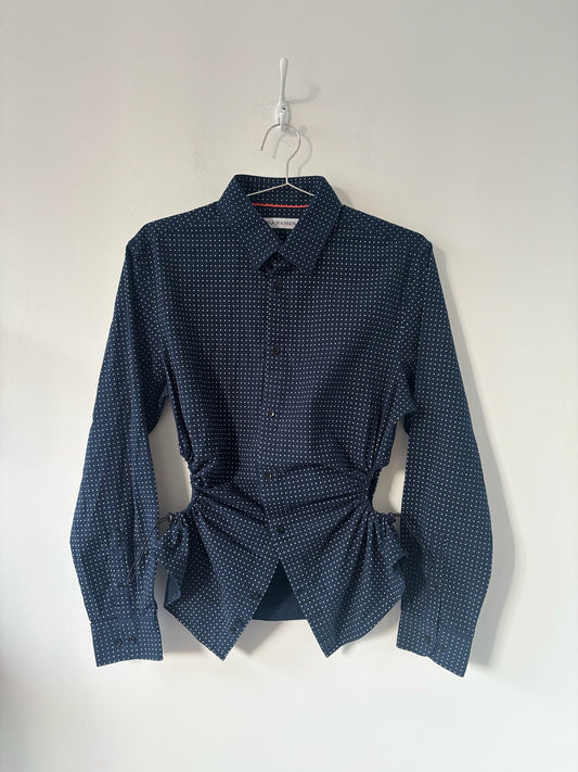 S/M Nena Hansen Bungee Shirt - Navy Dot