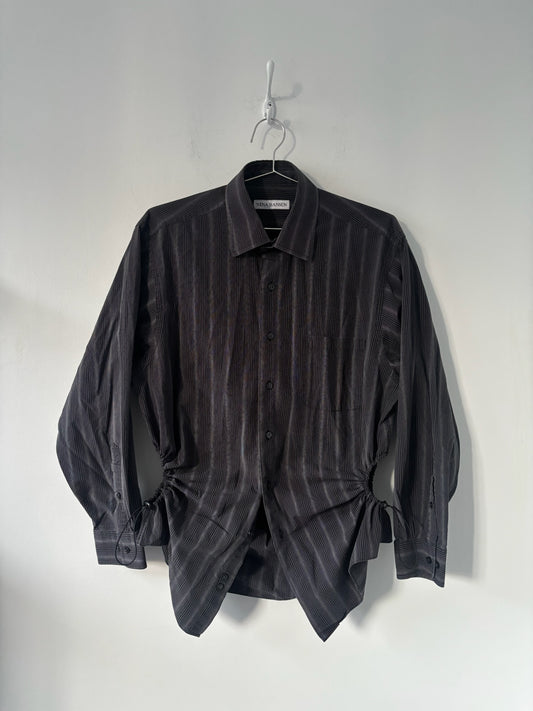 L Nena Hansen Bungee Shirt - Black Grey Stripe