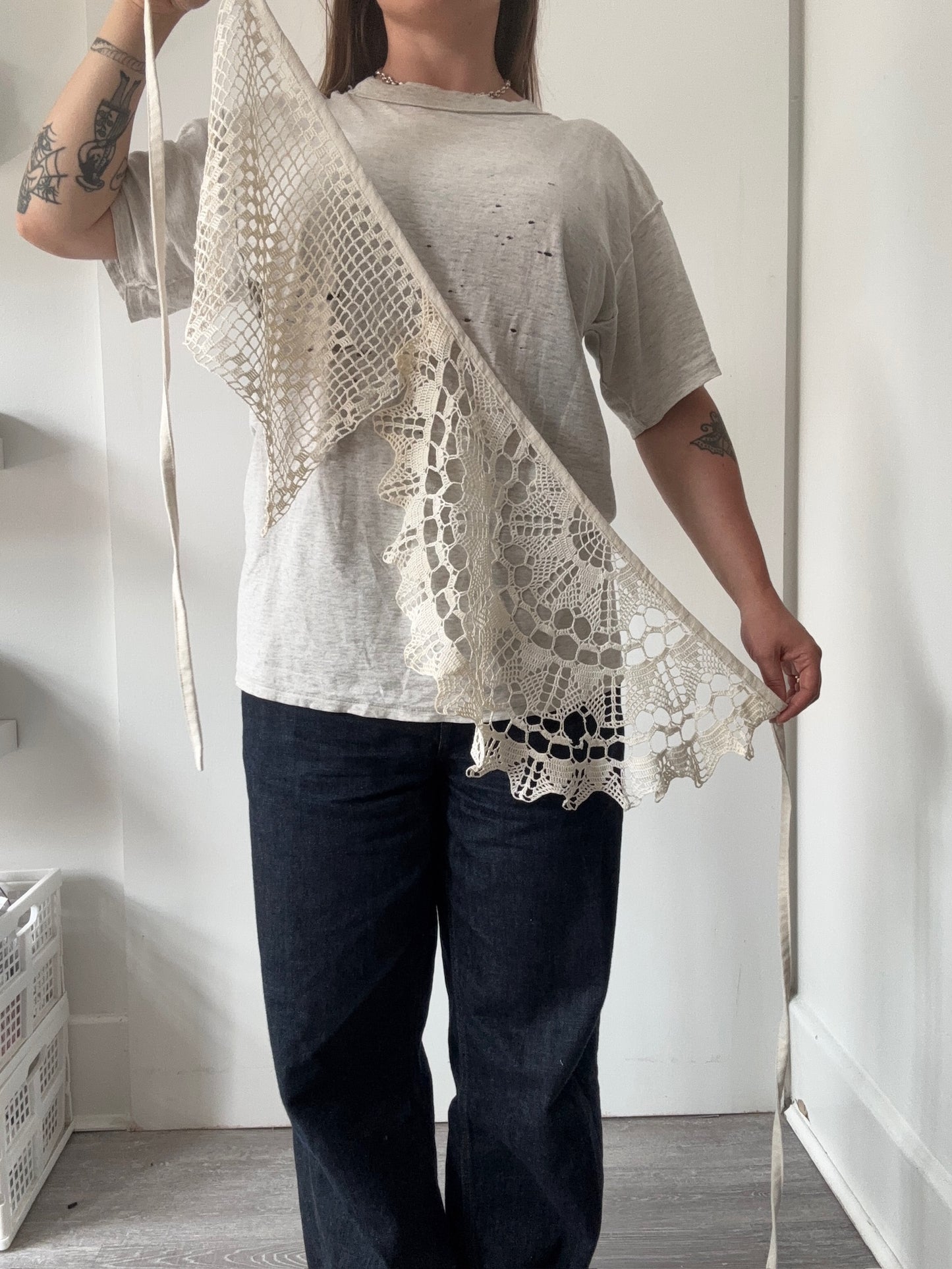 Nena Hansen Wrap Skirt - Grid Combination Crochet