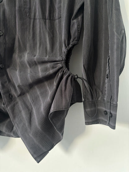 L Nena Hansen Bungee Shirt - Black Grey Stripe