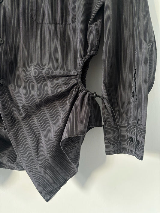 L Nena Hansen Bungee Shirt - Black Grey Stripe