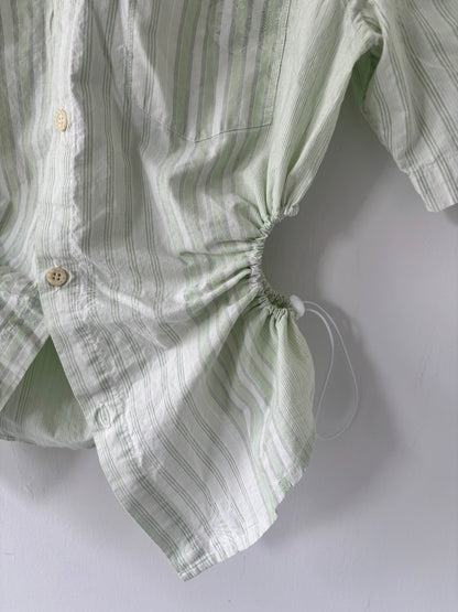 S Nena Hansen Bungee Shirt Short Sleeve - Light Green Mixed Stripe
