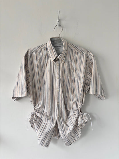 M/L Nena Hansen Bungee Shirt Short Sleeve - Beige Mixed Stripe