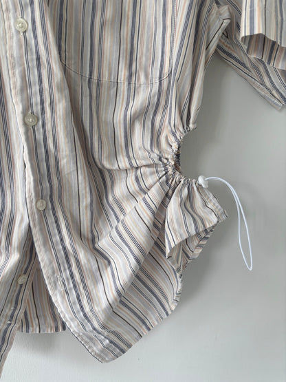 M/L Nena Hansen Bungee Shirt Short Sleeve - Beige Mixed Stripe