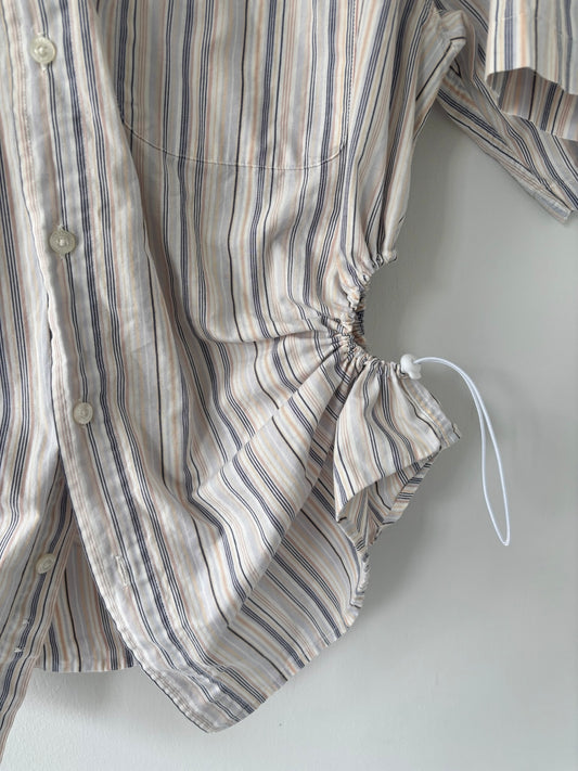 M/L Nena Hansen Bungee Shirt Short Sleeve - Beige Mixed Stripe