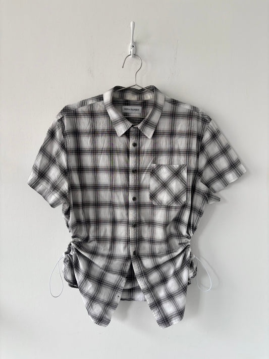 L Nena Hansen Bungee Shirt Short Sleeve - Grey Plaid