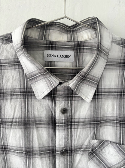 L Nena Hansen Bungee Shirt Short Sleeve - Grey Plaid