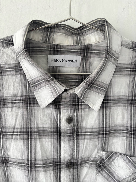 L Nena Hansen Bungee Shirt Short Sleeve - Grey Plaid