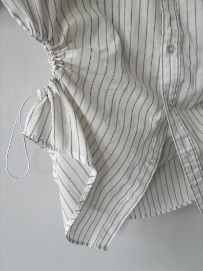 M/L Nena Hansen Bungee Shirt Short Sleeve - Vintage Cream Stripe
