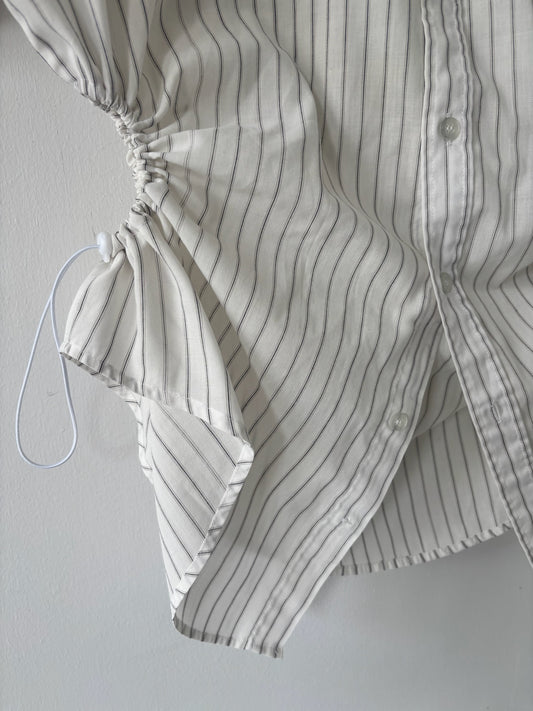 M/L Nena Hansen Bungee Shirt Short Sleeve - Vintage Cream Stripe