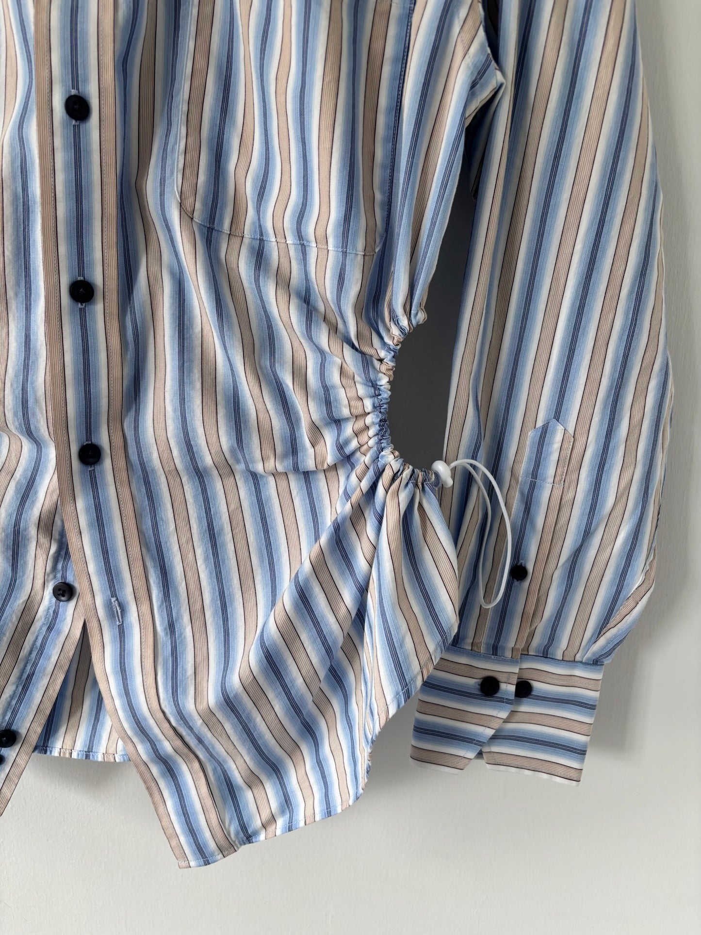 M/L Nena Hansen Bungee Shirt - Blue Beige Stripe