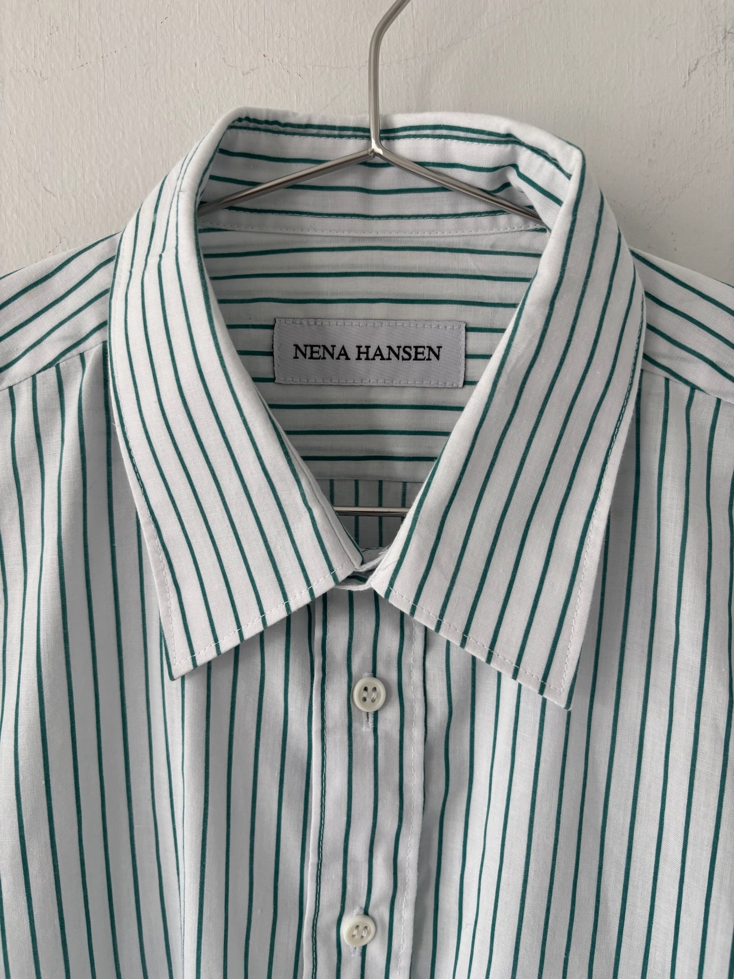 L Nena Hansen Bungee Shirt - Green Stripe