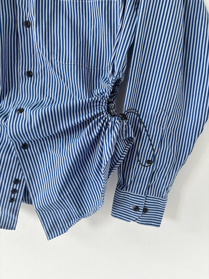 M/L Nena Hansen Bungee Shirt - Blue Mixed Stripe