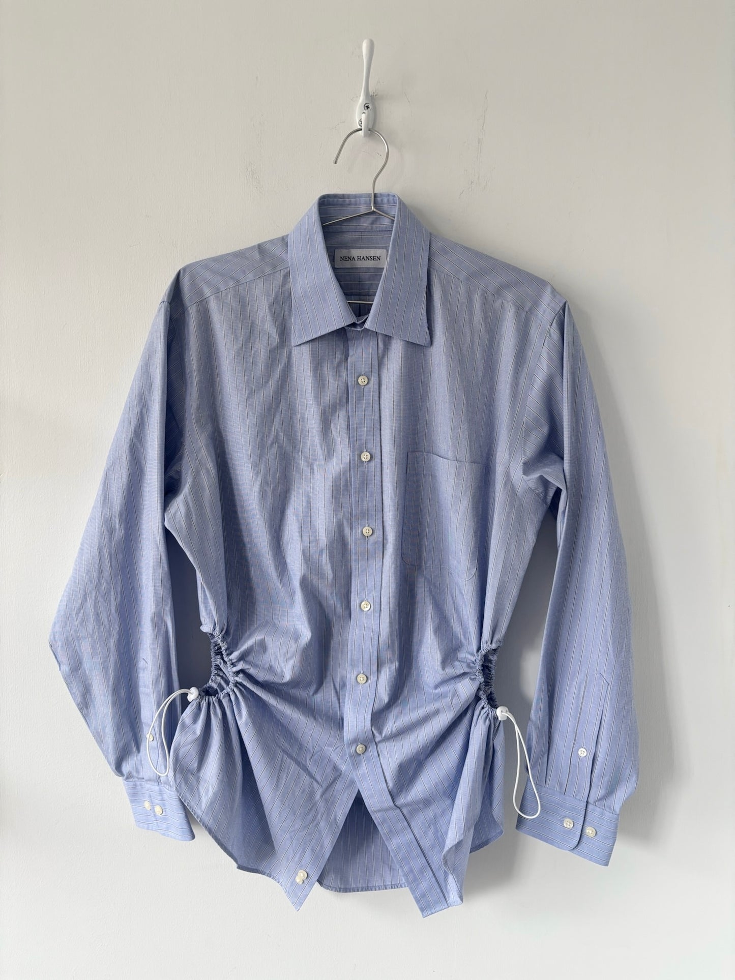 L/XL Nena Hansen Bungee Shirt - Blue Grey Stripe