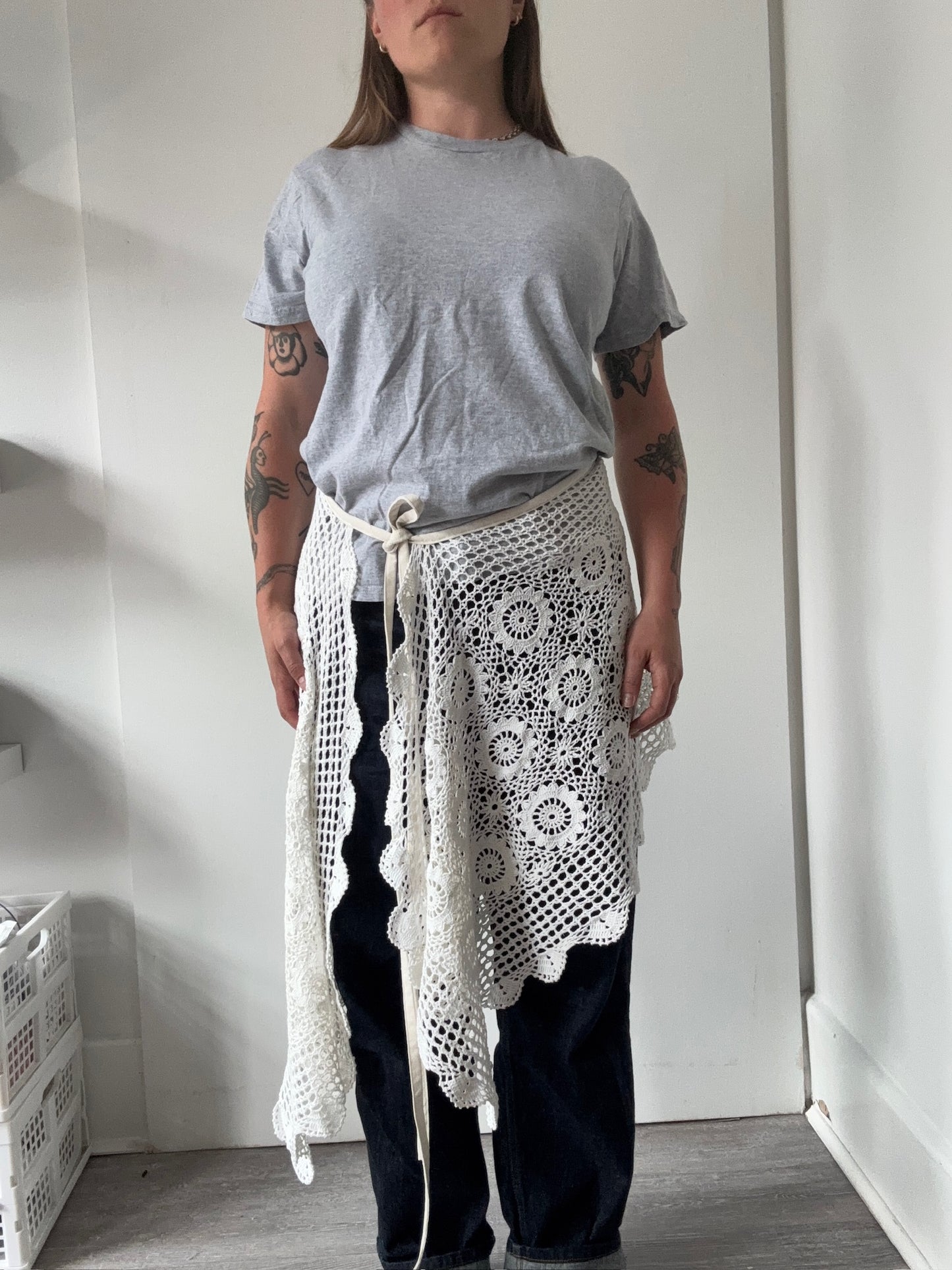 Nena Hansen Wrap Skirt - Floral Motif Crochet