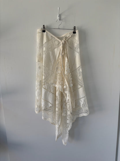 Nena Hansen Wrap Skirt - Chevron Botanical