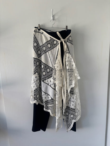Nena Hansen Wrap Skirt - Chevron Botanical
