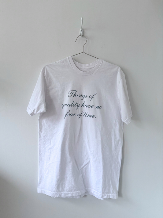 L Hand-Silkscreened Cotton Unisex Tee - White (Front Print)