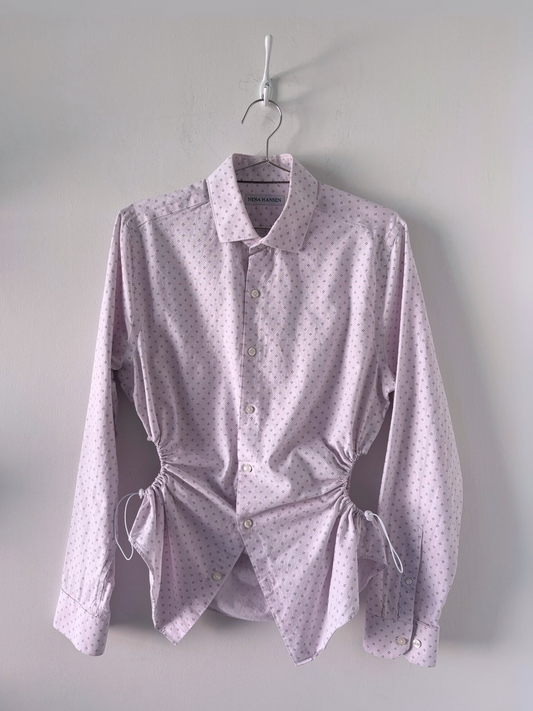 M/L Nena Hansen Bungee Shirt - Pale Pink Dot