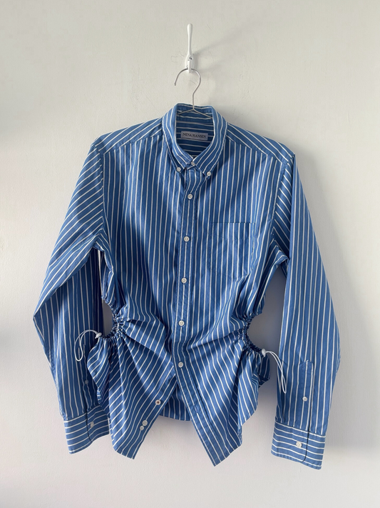 M Nena Hansen Bungee Shirt - Medium Blue White Stripe