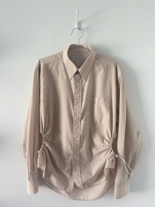 XL Nena Hansen Bungee Shirt - Beige Pin Stripe