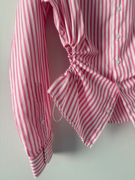 M Nena Hansen Bungee Shirt - White Pink Stripe