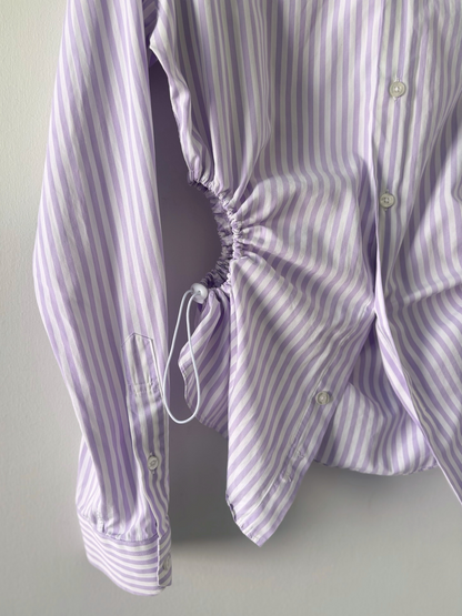 S/M Nena Hansen Bungee Shirt - Pale Purple White Stripe
