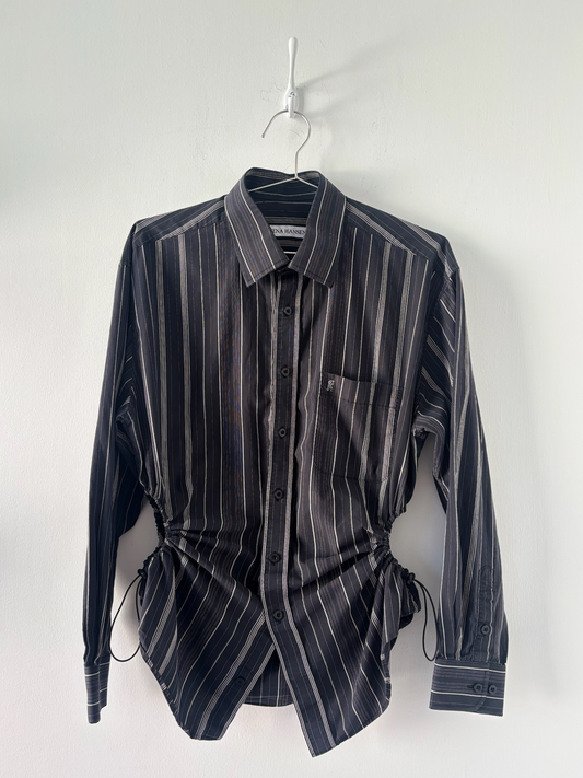 M/L Nena Hansen Bungee Shirt - Charcoal Grey Stripe