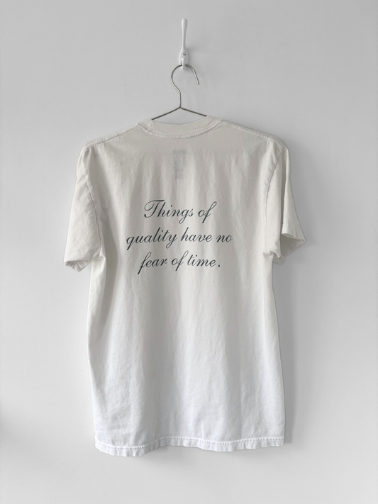 M Hand-Silkscreened Cotton Unisex Tee - White