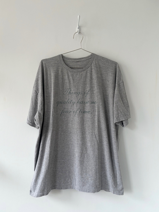 2XL Hand-Silkscreened Cotton Unisex Tee - Heather Grey