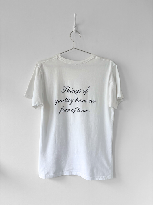 M Hand-Silkscreened Cotton Unisex Tee - White