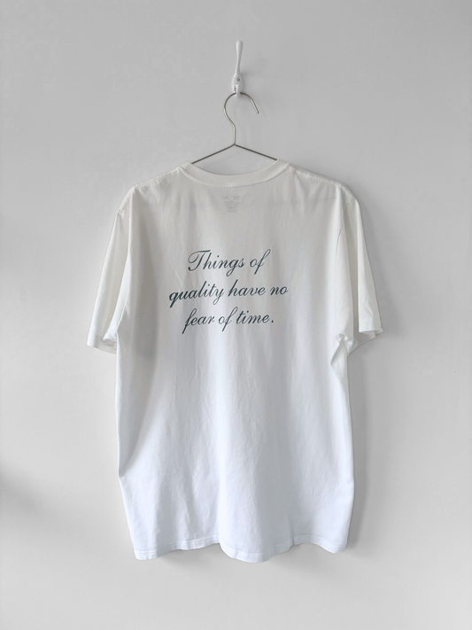 XL Hand-Silkscreened Cotton Unisex Tee - White