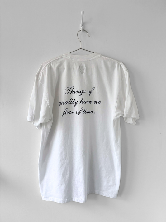 XL Hand-Silkscreened Cotton Unisex Tee - White